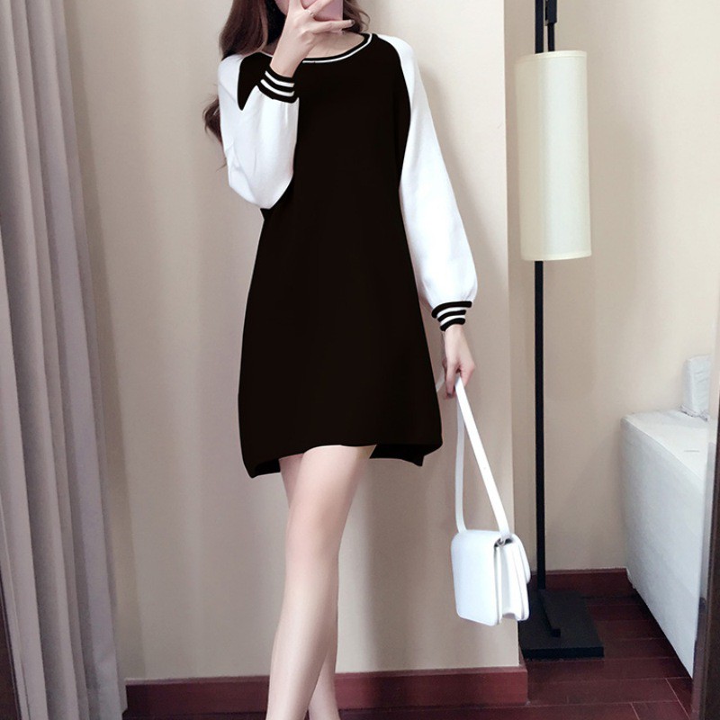 FREESHIP ĐƠN 99K_ Đầm chữ A màu trơn tay dài cho nữ