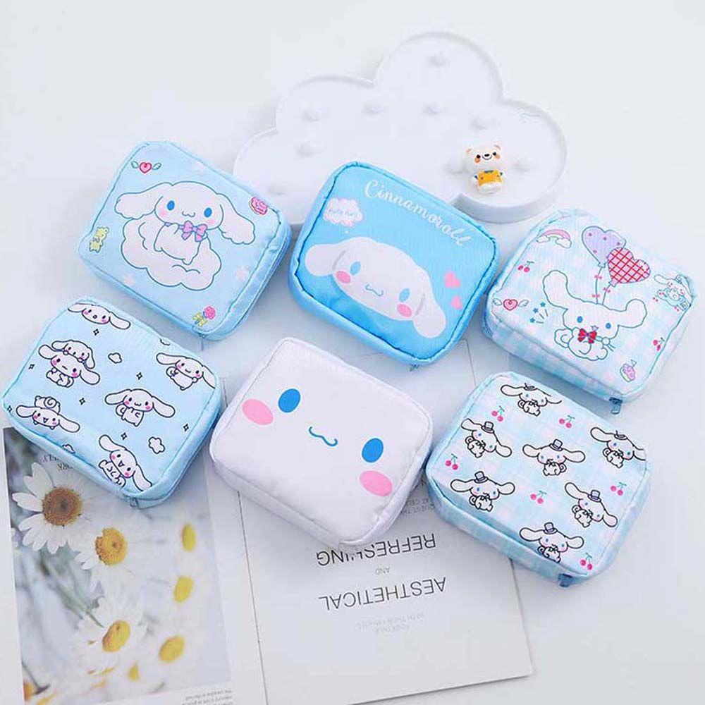 Túi Đựng Băng Vệ Sinh Tai Nghe / Tiền Xu Hình Cinnamoroll / Cún Tampon Có Khóa Kéo Kiểu Hàn Quốc Cho Nữ