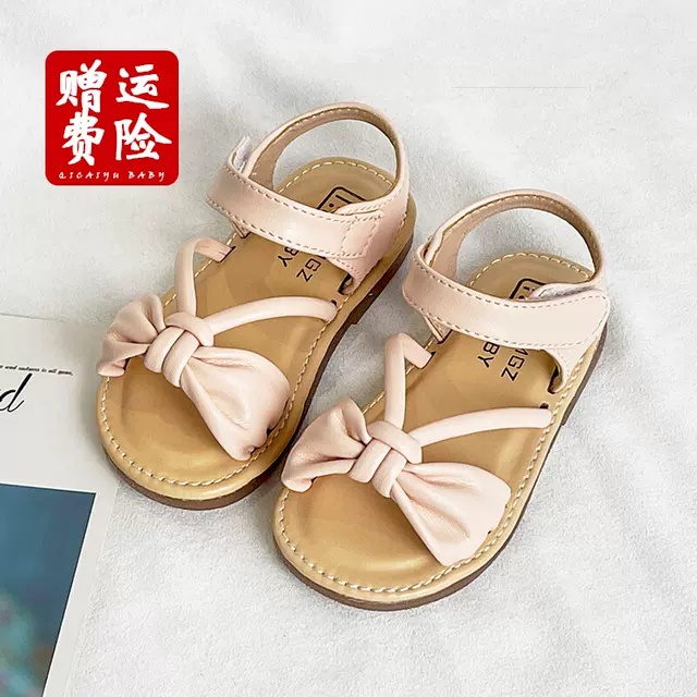 Sandal bé gái - dép quai hậu cho bé đế dẻo, mềm, êm chân tắt nơ quai chéo H38 ( có video &amp; ảnh thật)