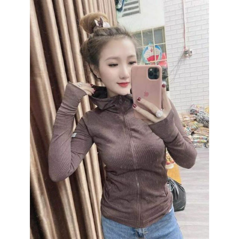 Áo khoác nữ. Áo khoác thể thao ôm Body thun gân Quảng Châu PQ205