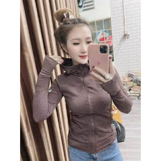 Áo khoác nữ. Áo khoác thể thao ôm Body thun gân Quảng Châu PQ205