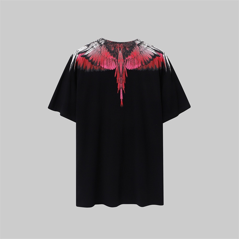 Áo Thun Cotton Tay Ngắn In Hình Đôi Cánh Cổ Điển Thời Trang Unisex