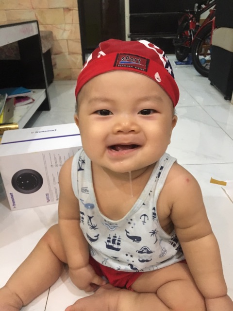 mũ vải in cờ mỹ bé trai 5-11month