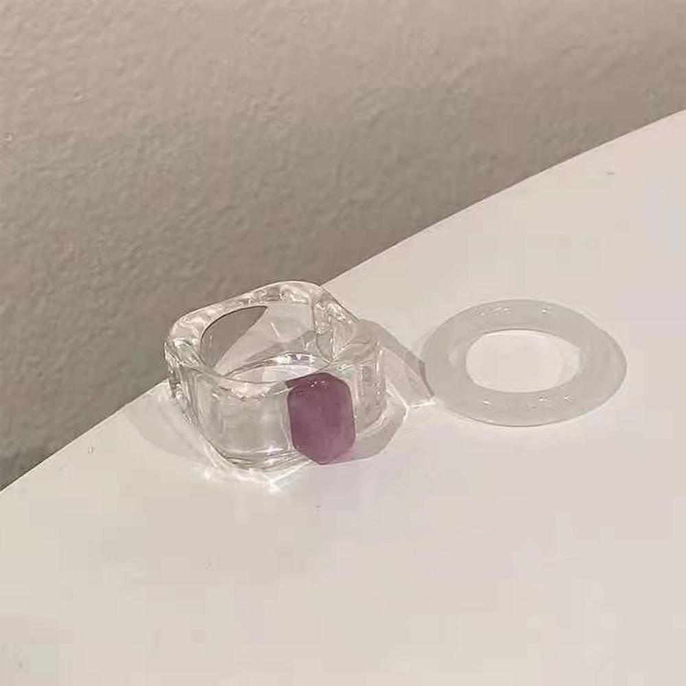 VANES1 Set 2 Nhẫn Nhựa Màu Kẹo Ngọt Dễ Thương