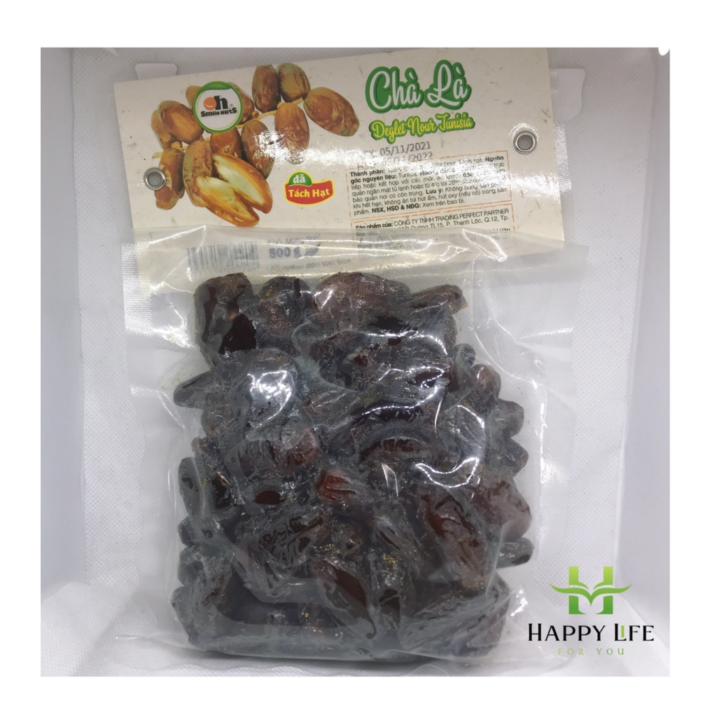 Chà là Deglet Nour, chà là tách hạt nấu sữa nhập khẩu Tunisia gói 500g, đồ ăn vặt - Happy Life 4U