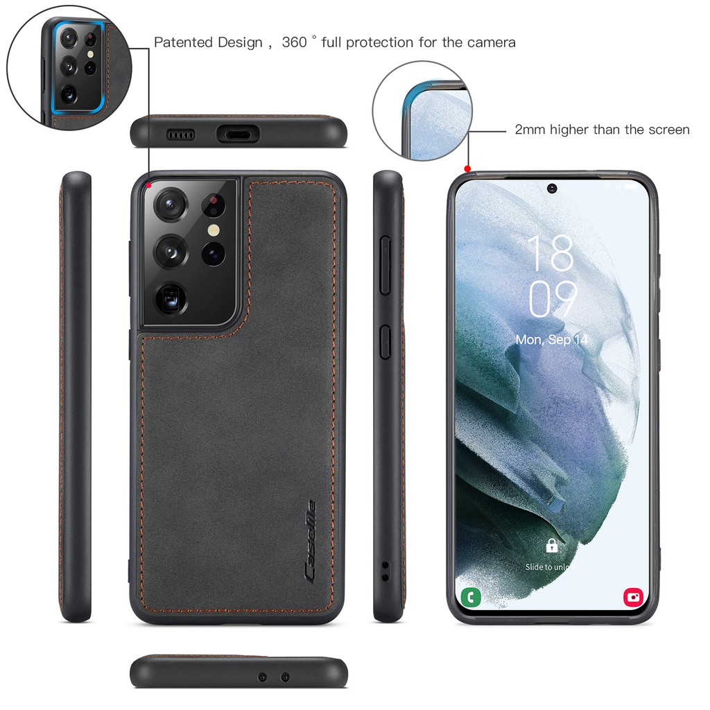 CaseMe 018 Bao da điện thoại PU kiểu ví khóa kéo đa năng 2 trong 1 cho Samsung Galaxy Note 10 10+ S20 S20+ S21 S21+ Ultra Plus Phone Case | BigBuy360 - bigbuy360.vn