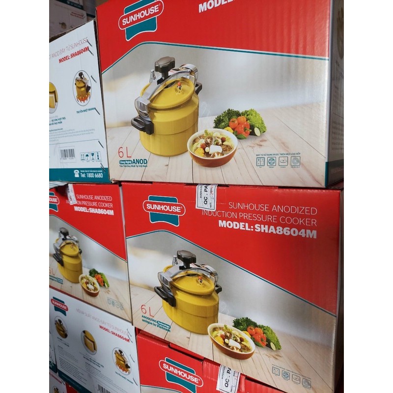 Nồi áp suất Sunhouse 6L đun từ 8604M hàng chính hãng