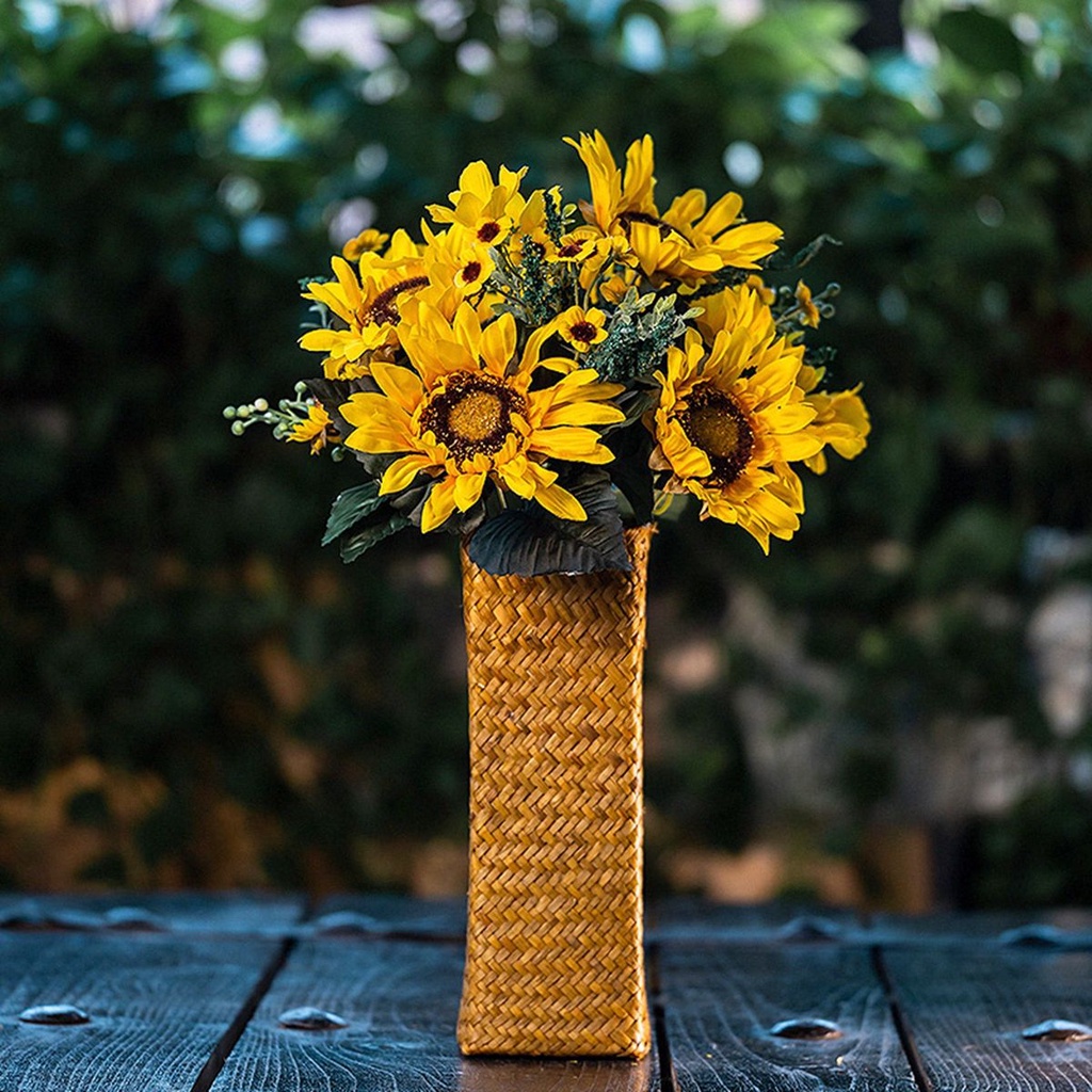 Bó hoa hướng dương giả bằng lụa nhiều màu trang trí nhà cửa/ tiệc cưới DIY