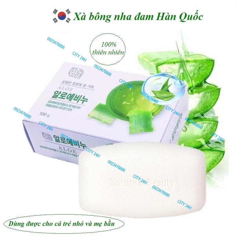 Xà Bông Nha Đam, 100% Thiên Nhiên, Nhập Khẩu Hàn Quốc (100gr)
