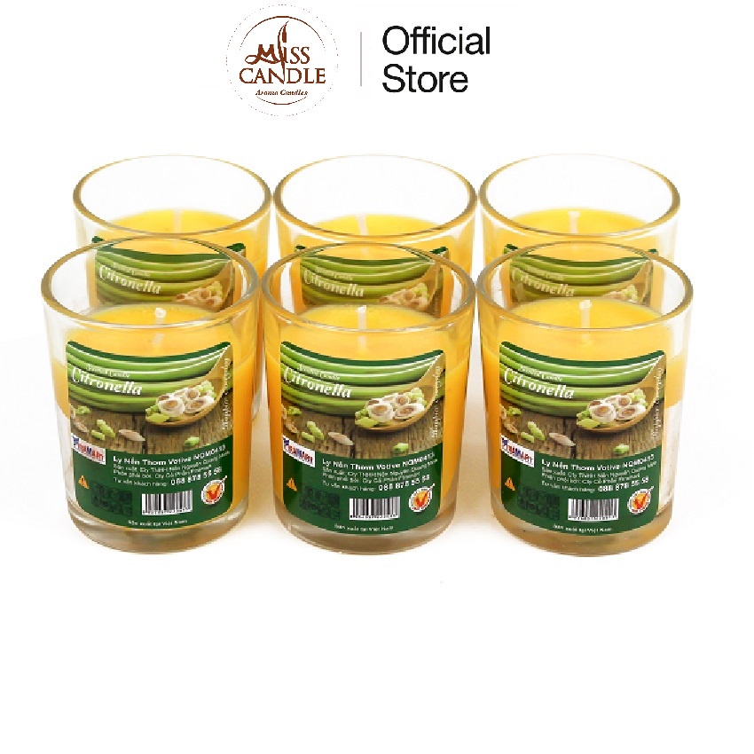 Hộp 6 ly nến thơm votive Miss Candle NQM0413 (10 mùi hương) trang trí và làm thơm phòng