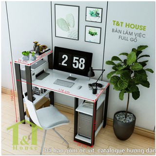 **BÀN LÀM VIỆC, BÀN VĂN PHÒNG, LẮP RÁP THÔNG MINH NHIỀU KỆ ĐA NĂNG FULL GỖ**