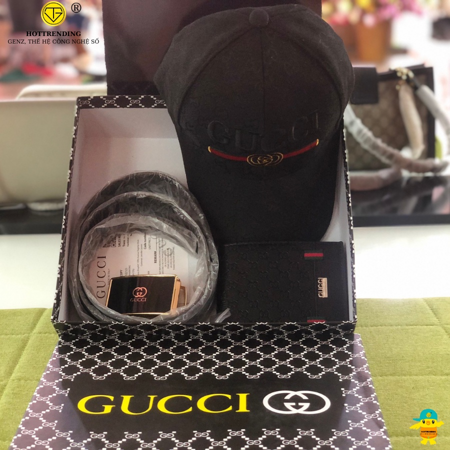 SET 3 MÓN GUCCI THỜI TRANG ( NÓN, VÍ, NỊT )