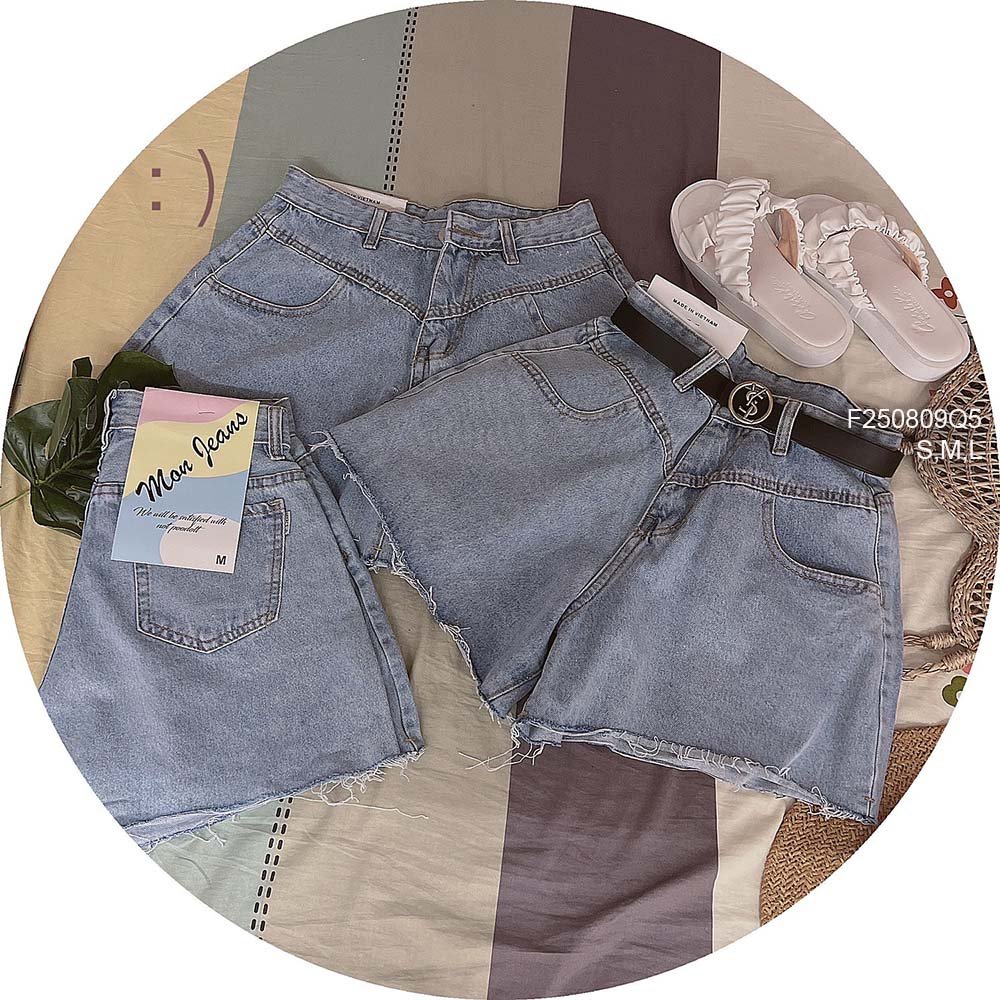 Quần short jean xòe lai tua lưng cao hàng đẹp!