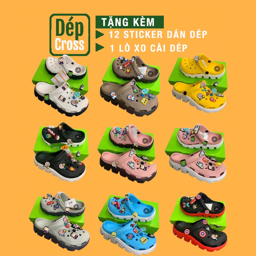 dép Cross khủng long ĐUET unisex busy nhiều màu