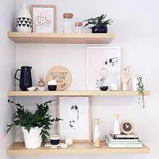 Tổng Kệ treo tường thanh ngang rộng 9cm, 12cm - Kệ gỗ thông decor - Rất hợp với trang trí phòng khách hoặc showrom