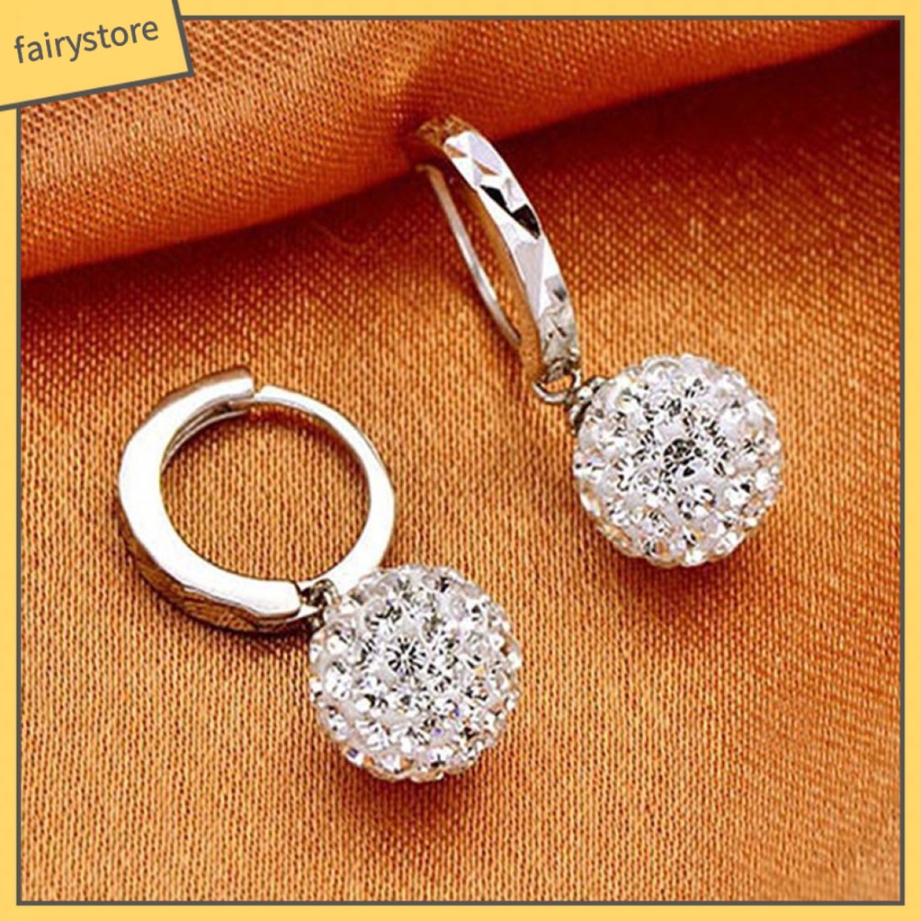 Khuyên Tai Tròn Đính Đá Thời Trang Cho Nữ