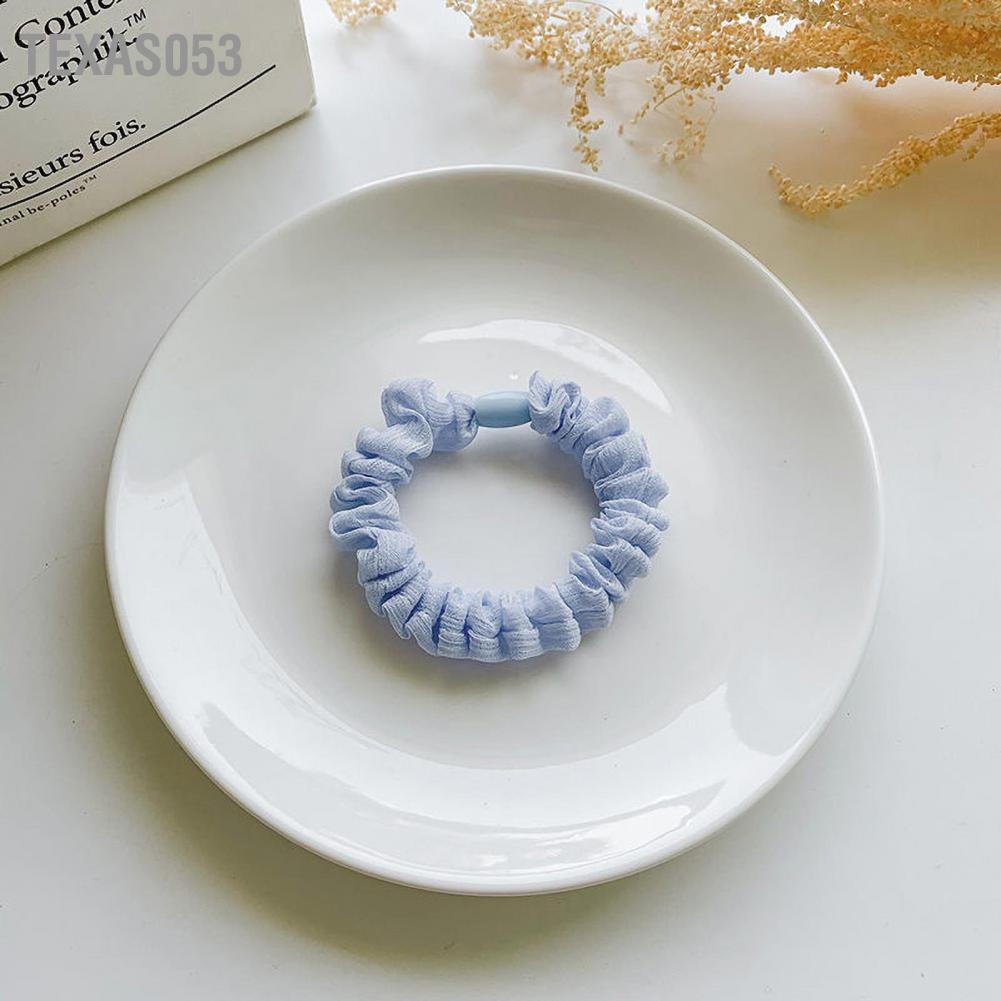 Texas053 Elastic Hair Scrunchy Chiffon Simple Soft Small Intestine Cute for Daily Use Working School