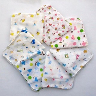 Set 10 khăn sữa xô Nhật họa tiết cho bé 32x32cm, khăn sữa ăn dặm 100% cotton - Monnie Kids