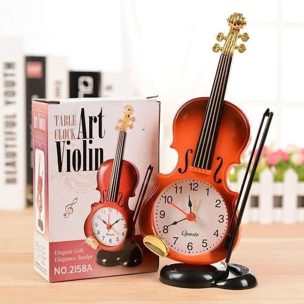 Đồng hồ báo thức để bàn hình cây đàn violin