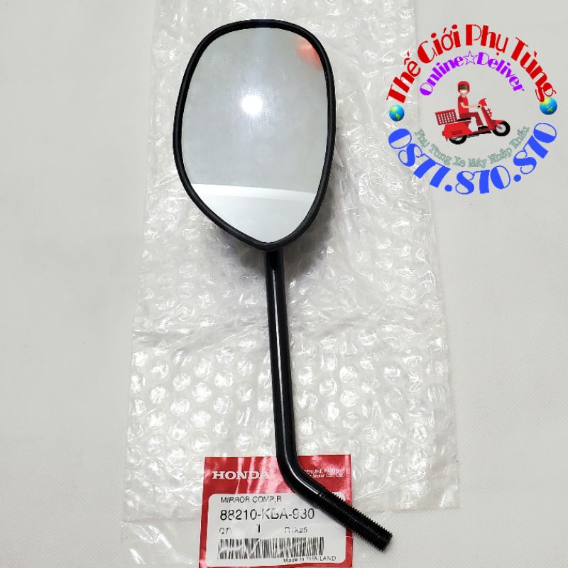 Kính hậu - Kiếng hậu Wave thái gọng xi, đen zin Thái Lan - 88220-KBA-930 /88210-KBA-930 /88220-KFL-D20 /88210-KFL-D20