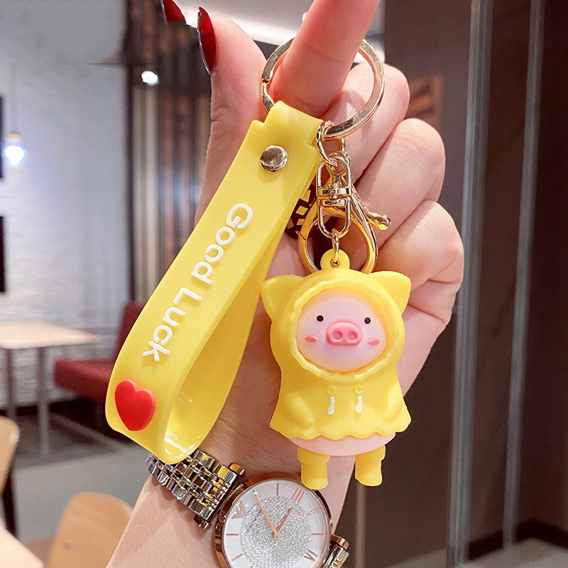 [Quà tặng ý nghĩa] Móc Chìa Khoá Móc Khóa Tạo Hình Heo áo vàng Dễ Thương Cho Cặp Đôi KH06