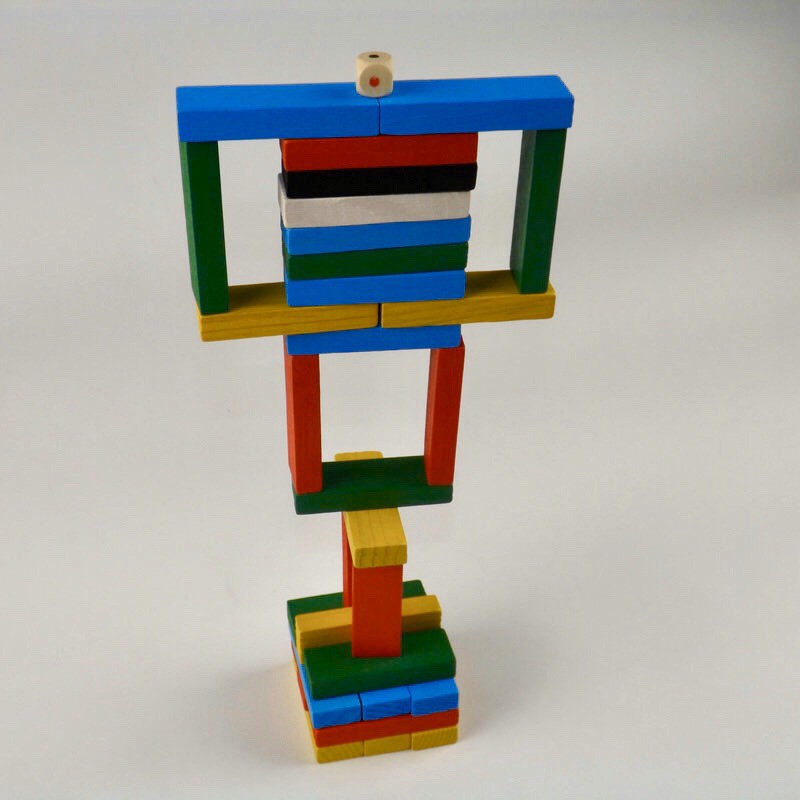 Đồ chơi Montessori-  Trò chơi rút gỗ cho bé 54 thanh màu cỡ lớn màu