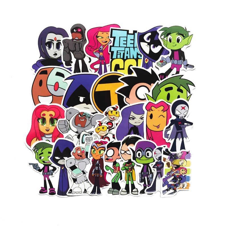 Sticker Teen Titans Go! set 30-60 cái decal ép lụa/ hình dán Teen Titans Go!