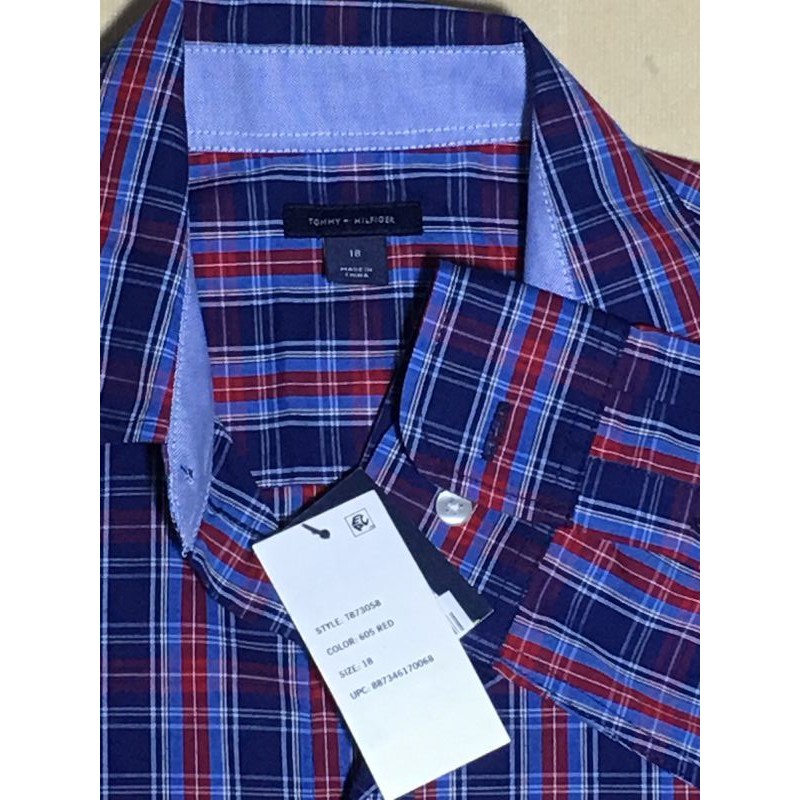 Áo sơ mi nam Tommy Hilfiger bằng cotton tay dài sọc đứng nhuyễn phối nhiều màu size 18 chính hãng