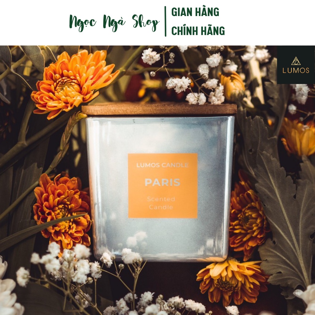 Nến Thơm Cao Cấp Lumos  Paris (Hổ phách, gỗ Đàn Hương, cam Bergamot) – NT11- Nến trang trí - Đạt tiêu chuẩn Quốc tế