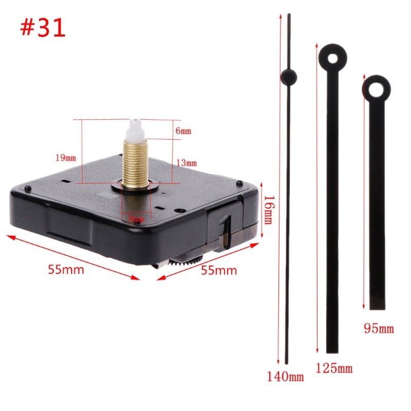 Bộ Máy Đồng Hồ Treo Tường Chạy Pin Với Kim Chỉ Số 01# Đến 42#