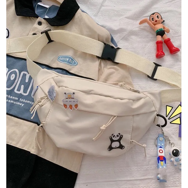 Túi đeo chéo nhiều ngăn sức chứa lớn phong cách Nhật Bản thời trang cho nam và nữ