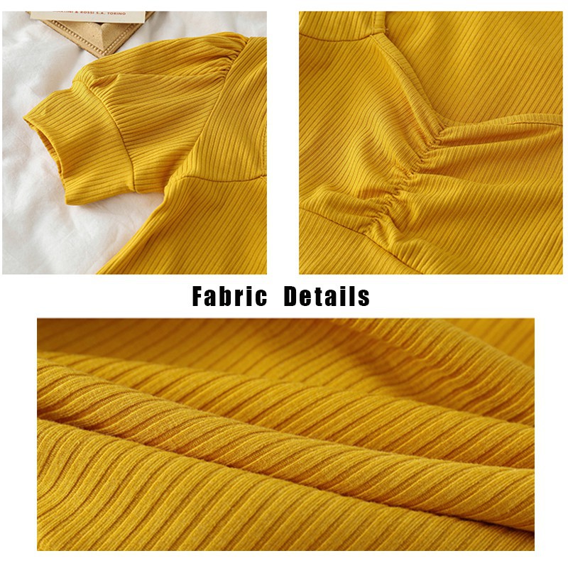 Xiaozhainv Áo thun cổ chữ V tay ngắn màu trơn phong cách Hàn Quốc xinh xắn cho nữ | BigBuy360 - bigbuy360.vn