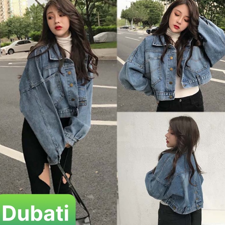 ÁO JEAN NỮ CHẤT BÒ DÀI TAY CÓ NÚT SAU CÁ TÍNH HÀN QUỐC- DUBATI FASHION