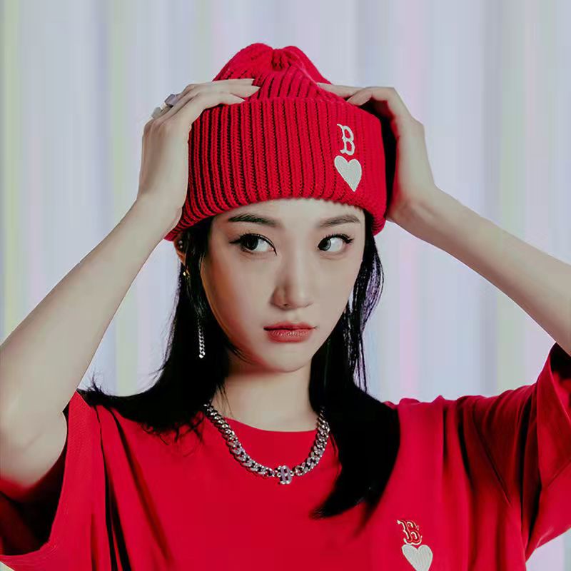 Mũ Len Beanie Thêu Hình Trái Tim ny mlb Thời Trang