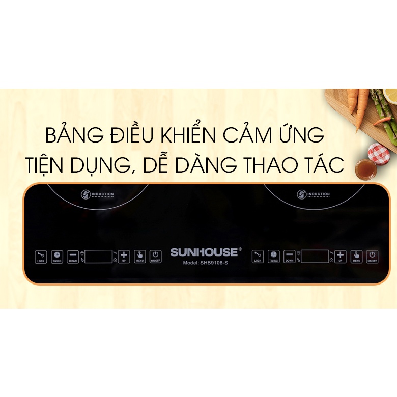 Bếp đôi điện từ Sunhouse SHB9108S