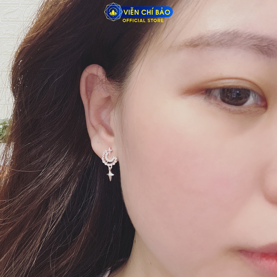 Bông tai bạc nữ to the Moon chất liệu bạc 925 thời trang phụ kiện trang sức nữ Viễn Chí Bảo B400528