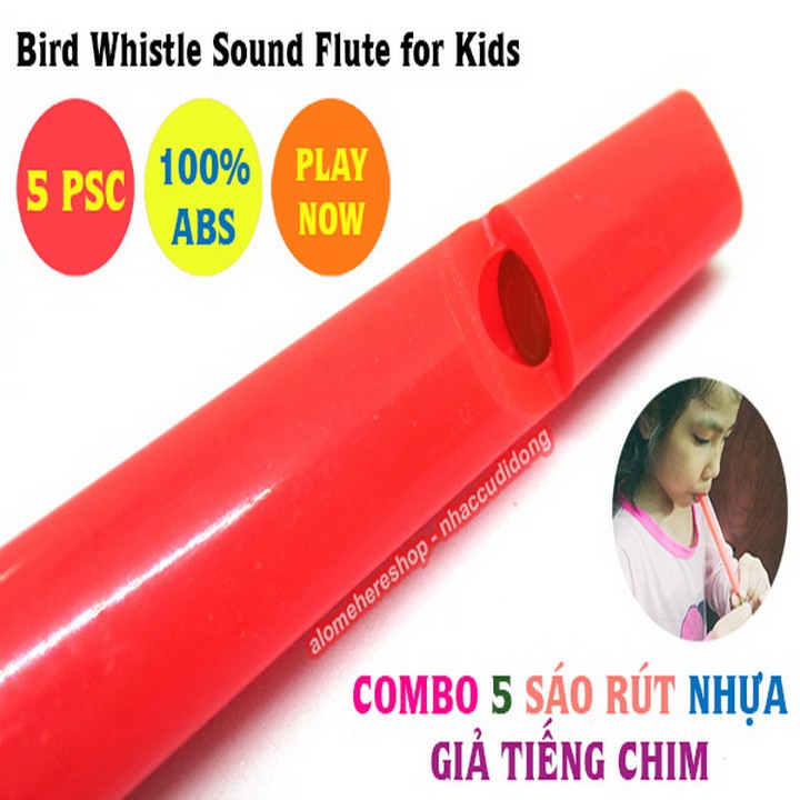 Combo 5 Sáo Rút Giả Tiếng Chim Bằng Nhựa An Toàn Cho Trẻ Sử Dụng Ngay Không Nhúng Nước