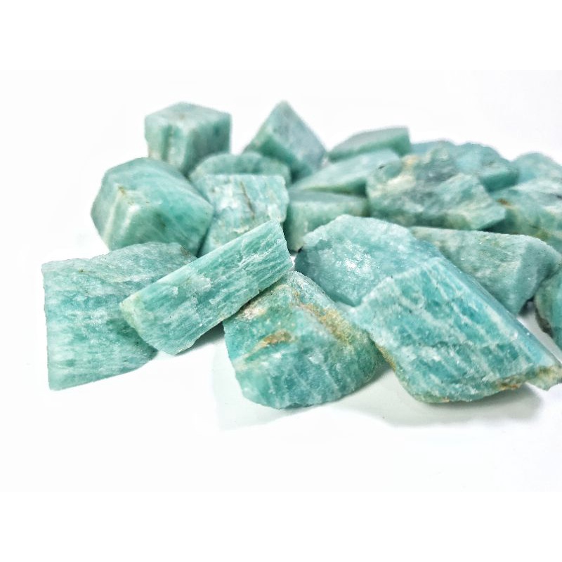 Đá thô tự nhiên Amazonite có 2 kích cỡ dùng thanh tẩy bài, làm handmade, sưu tầm...