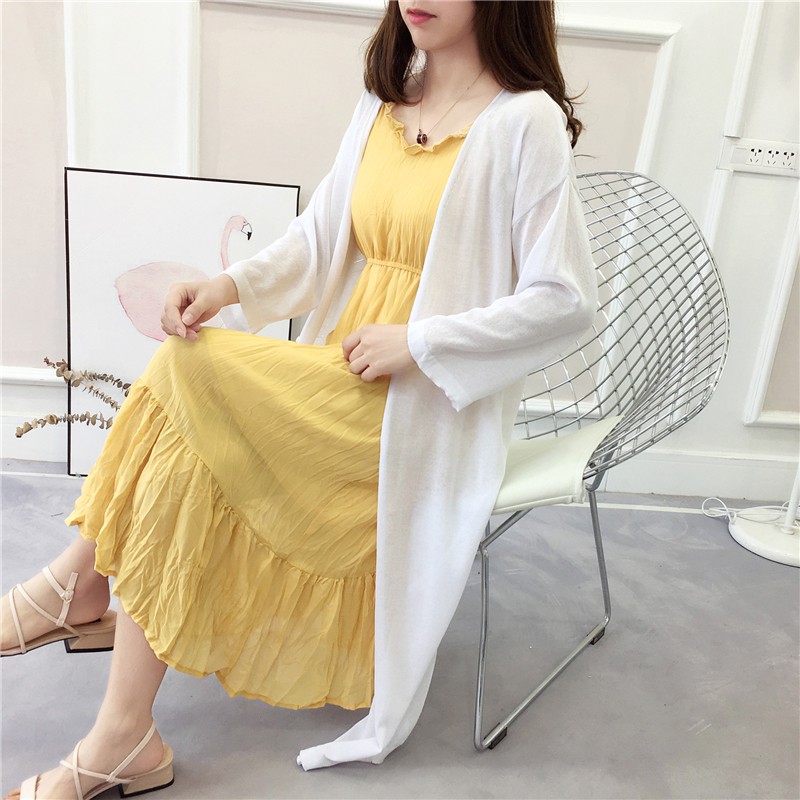 SUXI FREESHIP ĐƠN 99K_ Áo khoác Cardigan dệt kim tay lỡ chống tia UV thiết kế thanh lịch