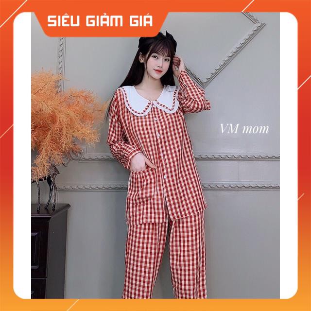 Bộ bầu chất đũi hàn☘️có khoá cho con ti☘️quần có chun chỉnh☘️bộ sau sinh siêu mềm thấm hút mồ hôi☘️Freesize 43~68kg