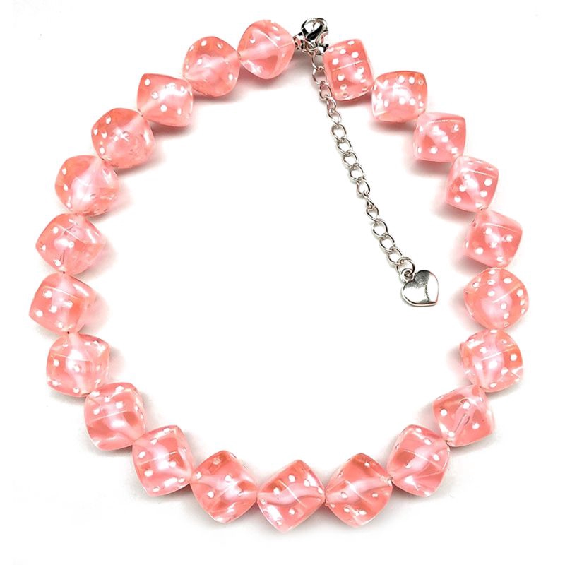 Vòng cổ hạt xúc xắc may mắn vui nhộn nhiều màu sắc cho nữ