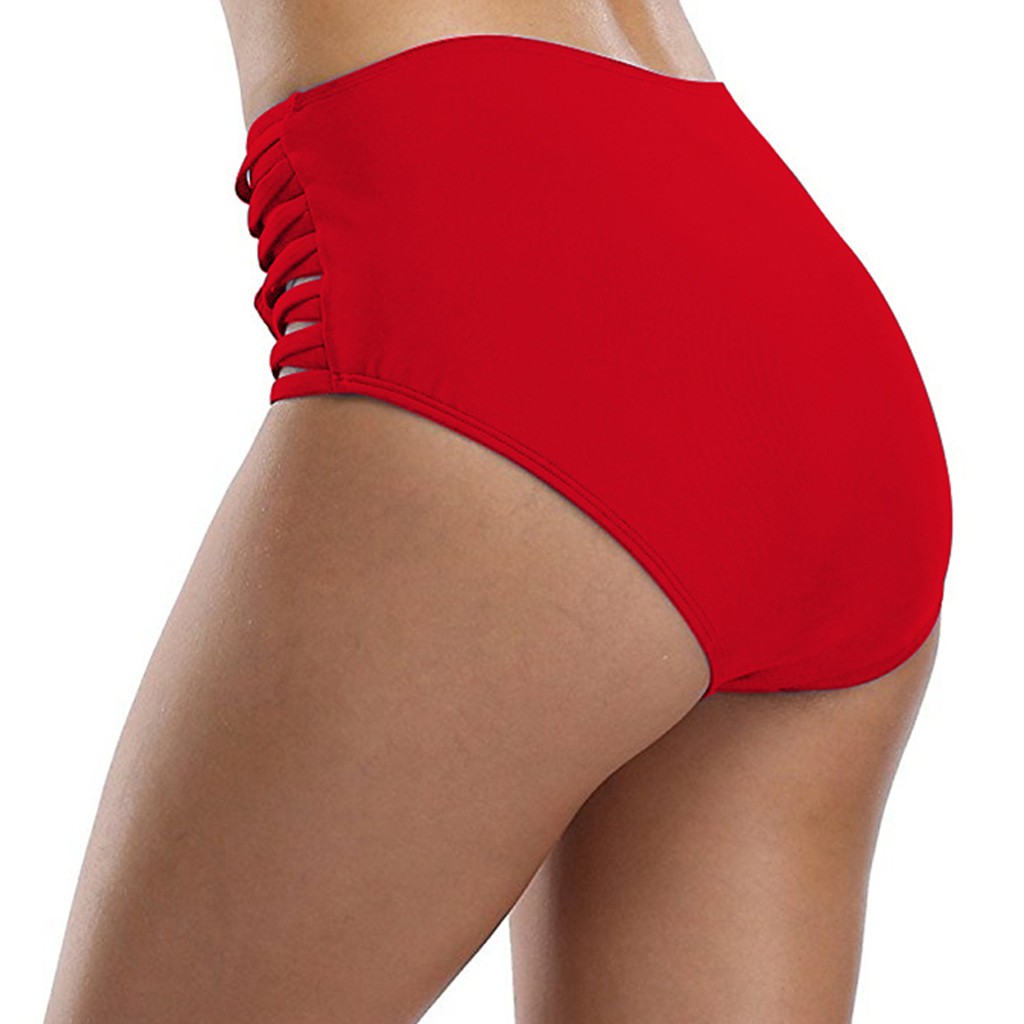 Quần bơi nữ lưng cao màu trơn gợi cảm | BigBuy360 - bigbuy360.vn