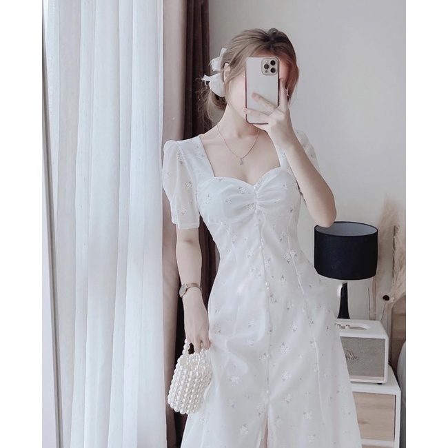 [Vanly Dress] Đầm WAYO hoa nhí đính ngọc dáng maxi du lịch xinh đẹp