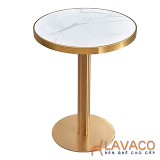 Bàn cafe tiếp khách chân mạ vàng – Mã : T131