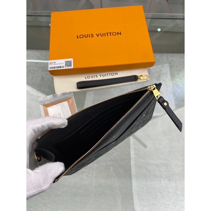 Clutch cầm tay cho nam Louis Vuitton LV da thật cao cấp dập chìm logo thương hiệu hàng vip 1-1