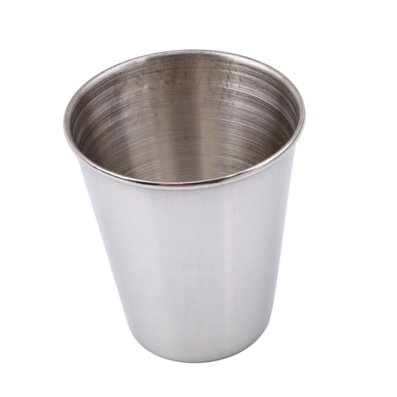 Cốc Uống Bia / Nước Bằng Thép Không Gỉ 304 Màu Trắng Nhỏ Gọn Dùng Khi Đi Du Lịch / Cắm Trại