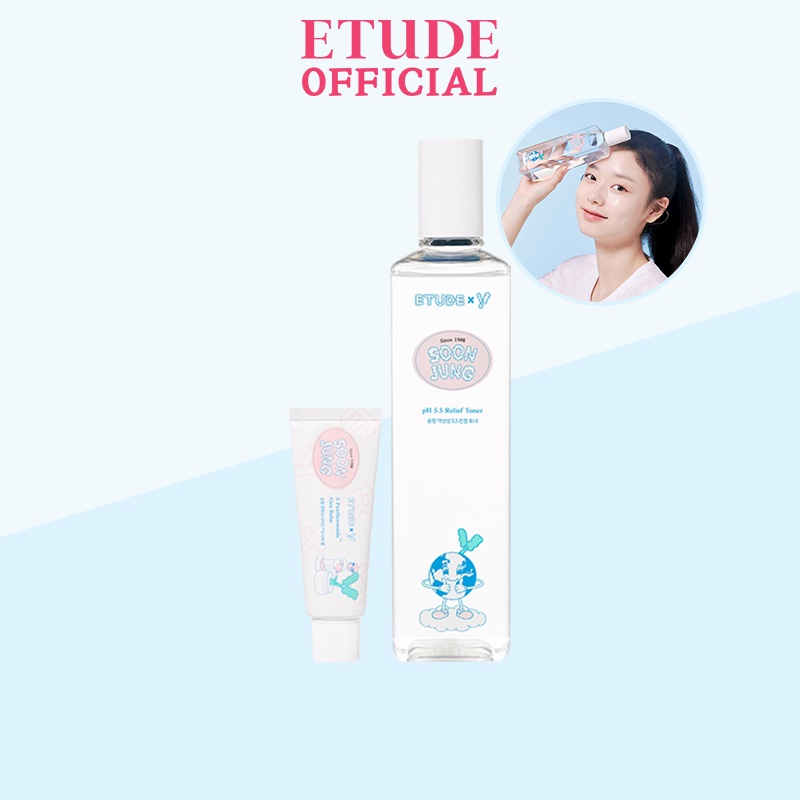 Set mỹ phẩm ETUDE gồm toner SoonJung và dầu dưỡng 5 cica