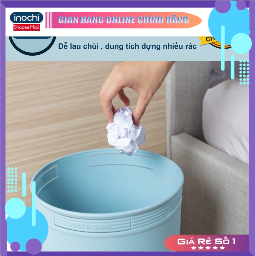 Thùng rác mini - thông minh nhựa tròn 5 10 15L inochi chính hãng làm sọt rác văn phòng ,khách sạn ,gia đình SR5-10-15