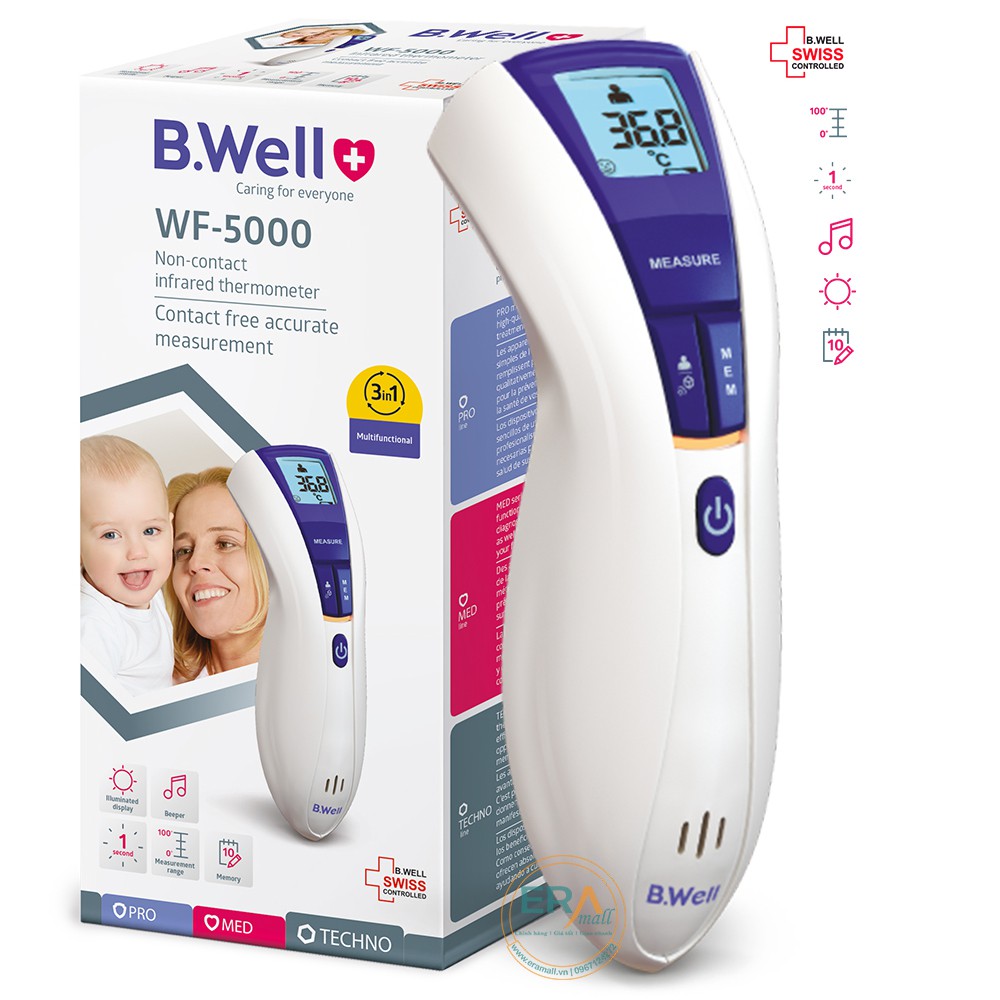 Nhiệt kế hồng ngoại đo trán B.Well Swiss WF-5000