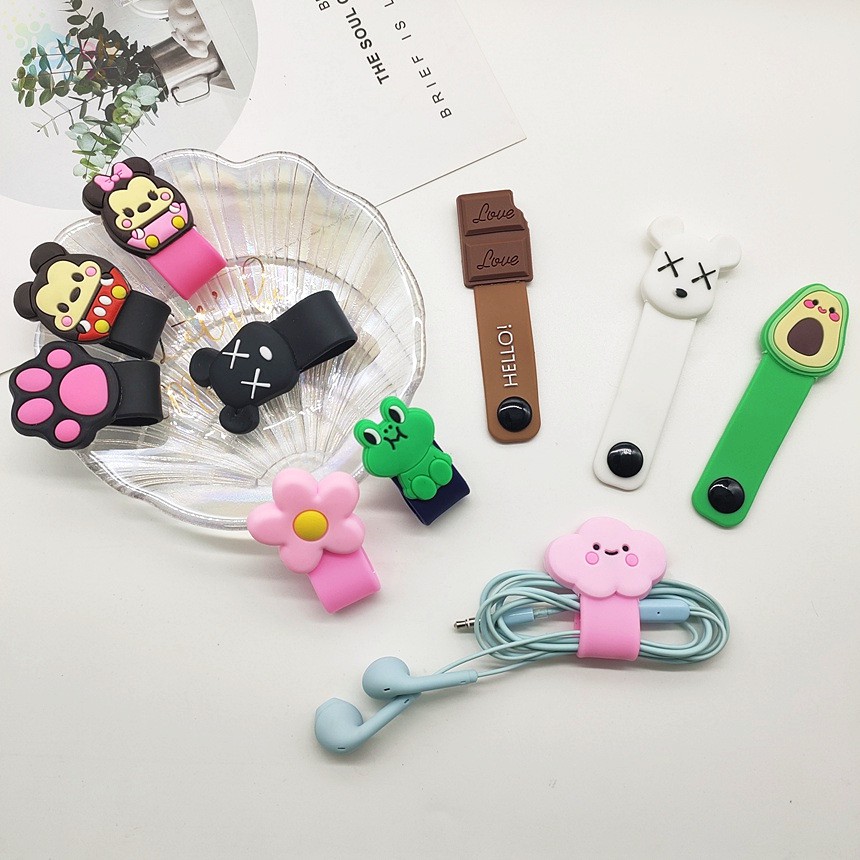 Phụ kiện quấn dây tai nghe cáp sạc USB hình trái cây động vật hoạt hình 3D dễ thương | BigBuy360 - bigbuy360.vn